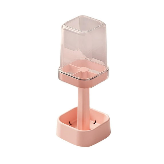 ELQCSG Toothbrush and Toothpaste Storage Rack, 2026 Upgraded Toothbrush Holder with Cup/Cover Contains with 3 Slots for Bathroom Counter Organizer Pink