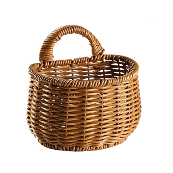 ELQCSG Wall-Mounted Woven Storage Basket | Kitchen Food Organizer & Home Decor - Space-Saving, Easy to Install & Durable B