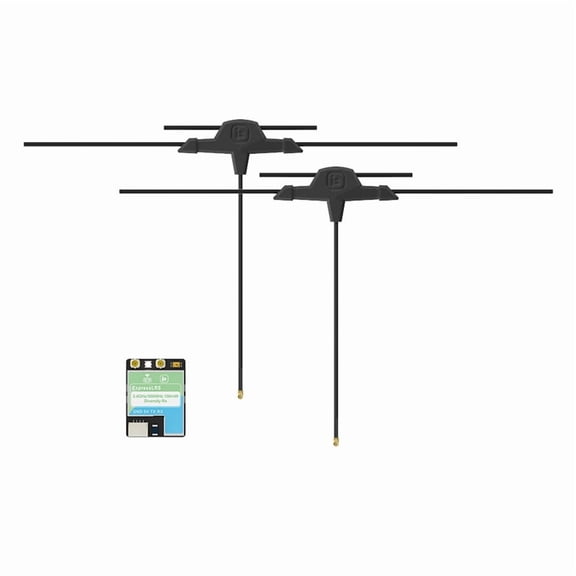 ELRS Dualband Receiver 2.4G/900M 100mW Diversity RX Dual 70mm Antenna for FPV Long Range Freestyle Drone Parts,1 * Receiver Module 2 * 70MM Antennas