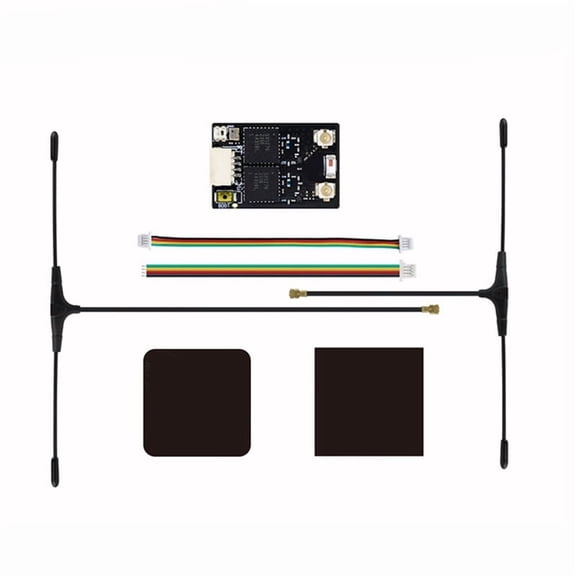 ELRS GEMINI RX Dual Receiver 915Ghz 150mm & 90mm Antennas for Enhanced RC FPV Drone Racing Performance,1 * Dual Receiver,Black