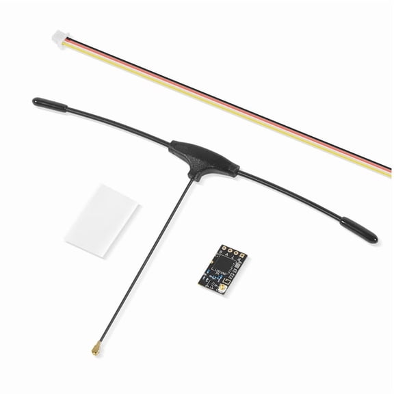 ELRS Receiver 915MHz NANO ExpressLRS Receiver Support Wifi Upgrade for RC FPV Traversing Drone Parts,1 x Receiver Module 1 x Antenna 1 x Connection Line 1 x Heat Shrink Tube