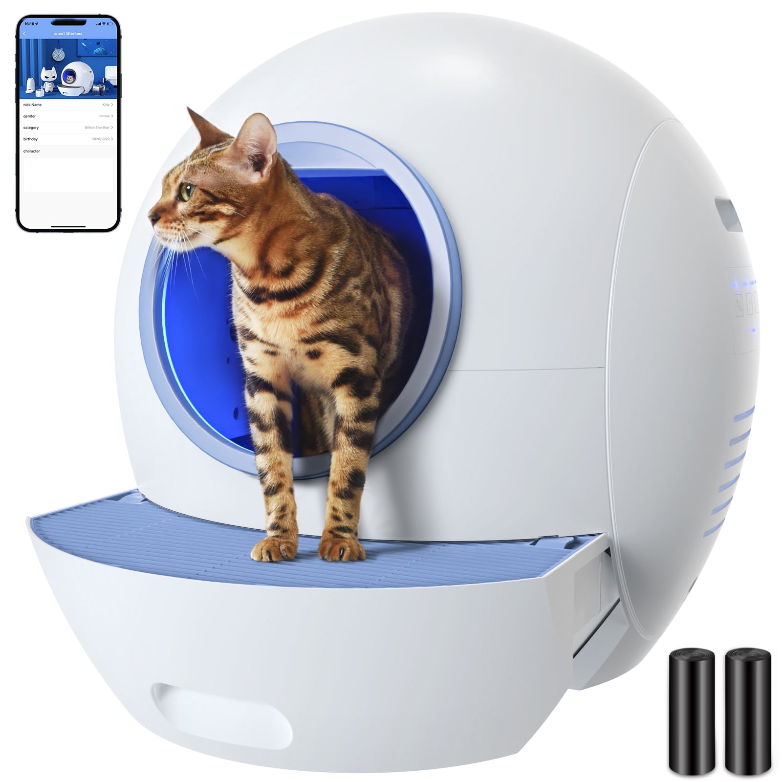 ELS PET Electric SelfCleaning Litter Box, Smart Auto Cat Litter Box
