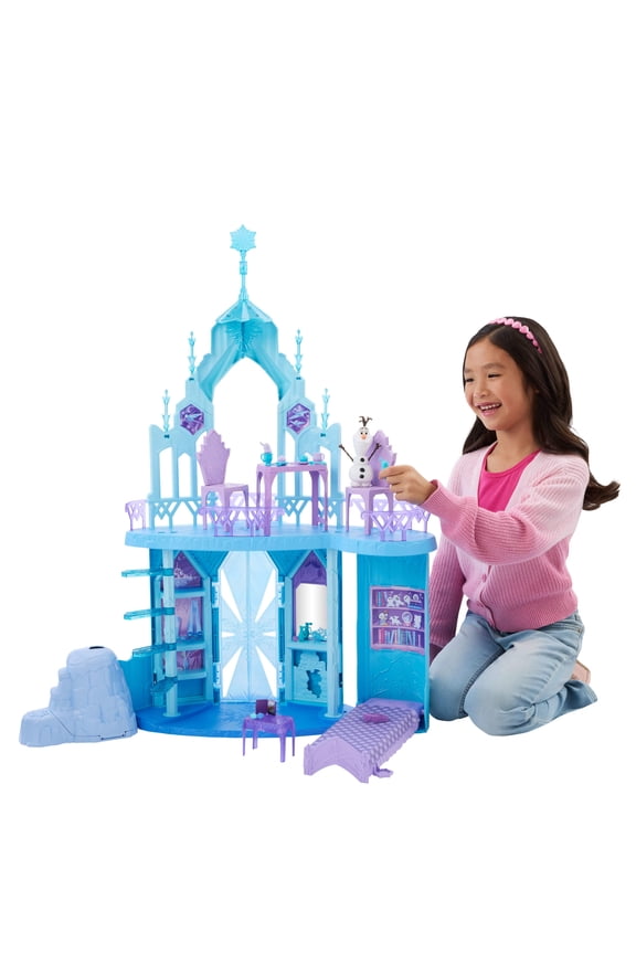 Elsa's Frozen Ice Palace Castle Playset with Olaf, 5 Play Areas & 21 Accessories