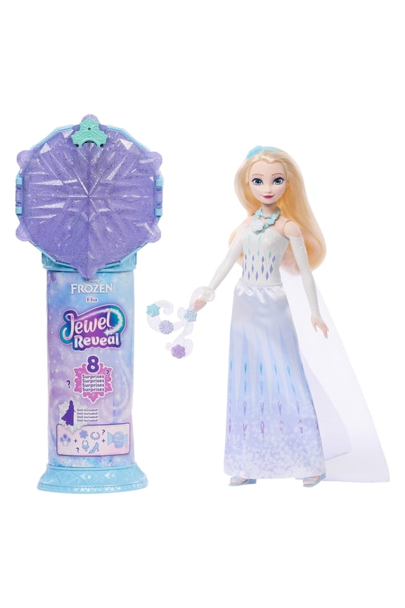 Jewel Reveal Elsa Fashion Doll w/ 8 Surprises Including Gem Box & 10 Accessories