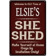 thumbnail image 1 of ELSIE'S She Shed Red Sign Lady Cave Sign 16 x 24 Matte Finish Metal 116240088201, 1 of 1
