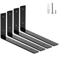 thumbnail image 1 of ELSKER&HOME Shelf Brackets 12 Inch, 4 Pack Floating Shelf L Brackets for Shelves Support, Black Metal Heavy Duty Shelf Brackets for DIY Decorative, 1 of 7