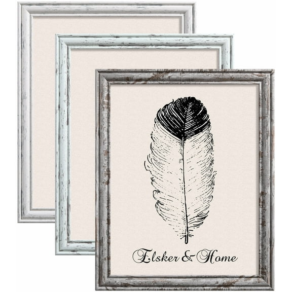 ELSKER&HOME 11 x 14 Picture Frame Set of 3, Rustic Farmhouse Distressed Retro Style Photo Frame for Wall Mounting and Tabletop,Wooden Frame for Gifts