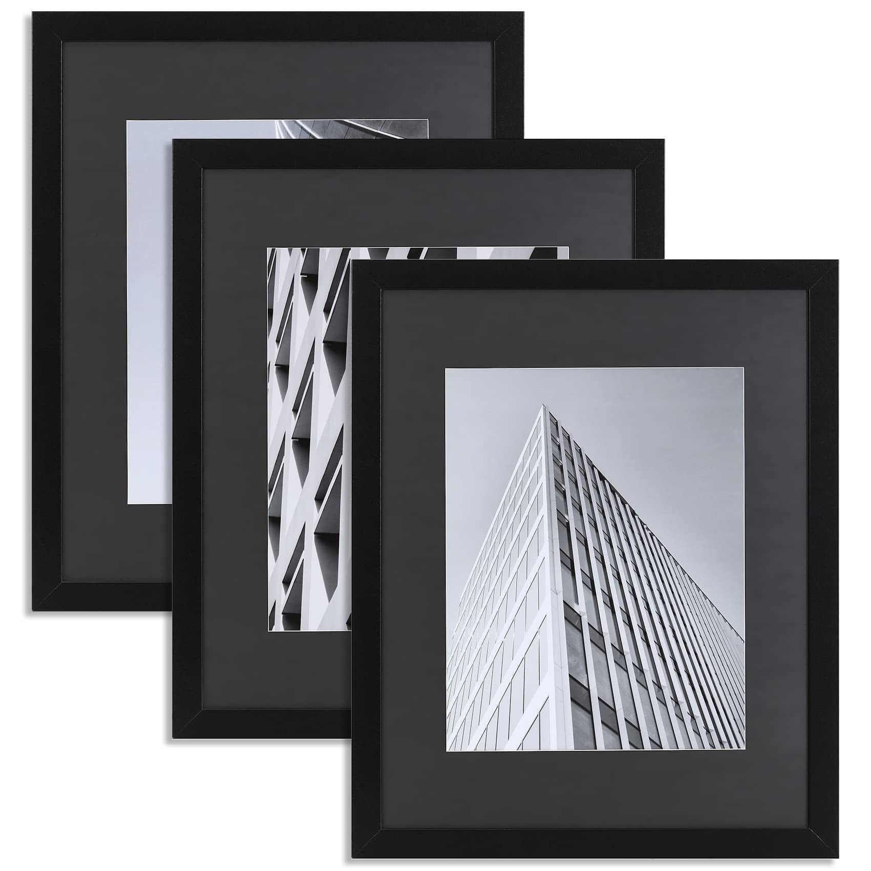 ELSKER&HOME 16x20 Picture Frame with mat for 11x14, Display 11x14 Photo with mat or 16x20 Poster frame without Mat Set of 3