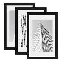 ELSKER&HOME 16x24 Poster Frame 3 pack, Black Picture Frame Display Poster 12 x 18 with Mat or 16 x 24 Without Mat, Horizontal and Vertical Wall Mounting