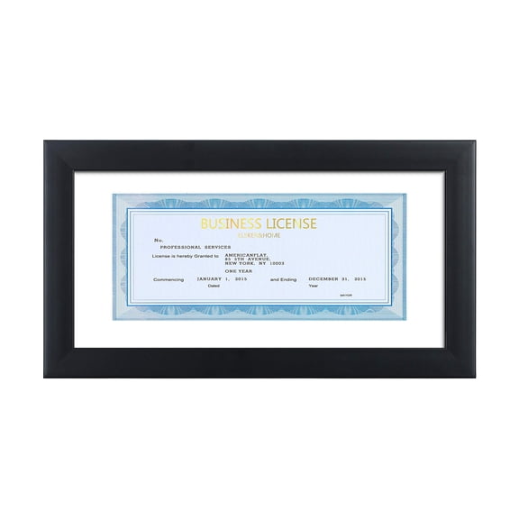 ELSKER&HOME 5x10 Business License Frame Black for 3.5x8 Standard Business License with mat