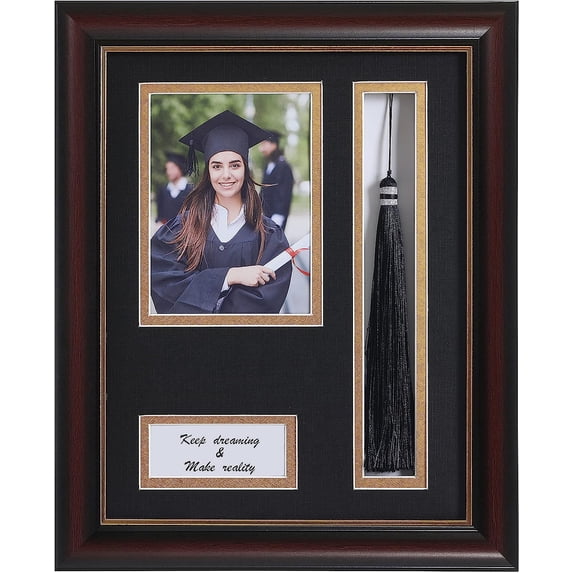 ELSKER&HOME 8.5 x 11 Graduation Black Frame with Tassel Holder for 4x6 Photo, 8.5 x 11 Shadow Boxes