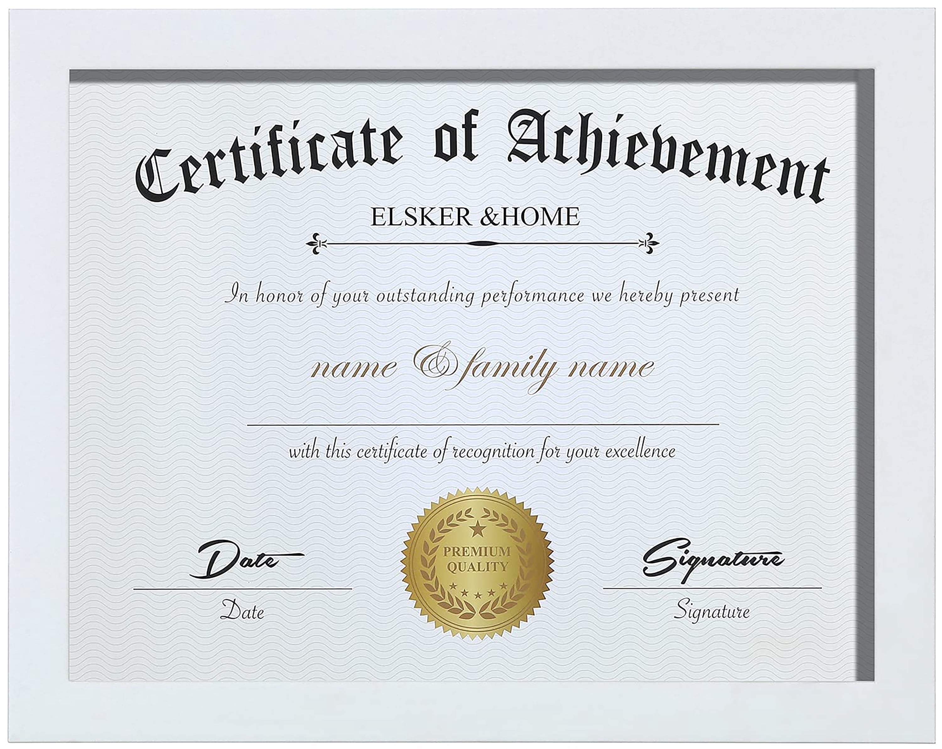 ELSKER&HOME 8.5x11 Certificate Frame, Classic White Color Frame, Displays Diploma&Document 8.5x11 Inch