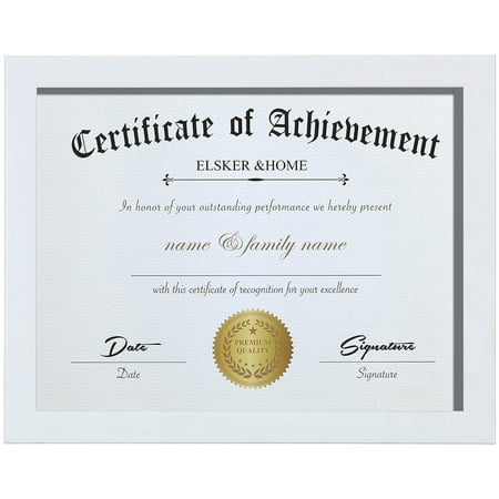 ELSKER&HOME 8.5x11 Certificate Frame, Classic White Color Frame, Displays Diploma&Document 8.5x11 Inch