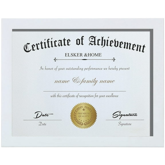 ELSKER&HOME 8.5x11 Certificate Frame, Classic White Color Frame, Displays Diploma&Document 8.5x11 Inch