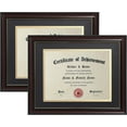 thumbnail image 1 of ELSKER&HOME 8.5x11 Diploma Frame - Classic Cherry Wood Color - 2.0 mm Panels - 8.5x11 Inch With Mat -11x14 Inch Without Mat - For Document/Photo (2 Pack, Matte Black with Gold Rim), 1 of 7
