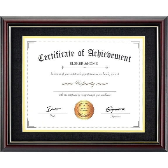 ELSKER&HOME 8.5x11 Diploma Frame, Reddish Brown Frame Made for 8.5x11 or 11x14 Certificates&Document