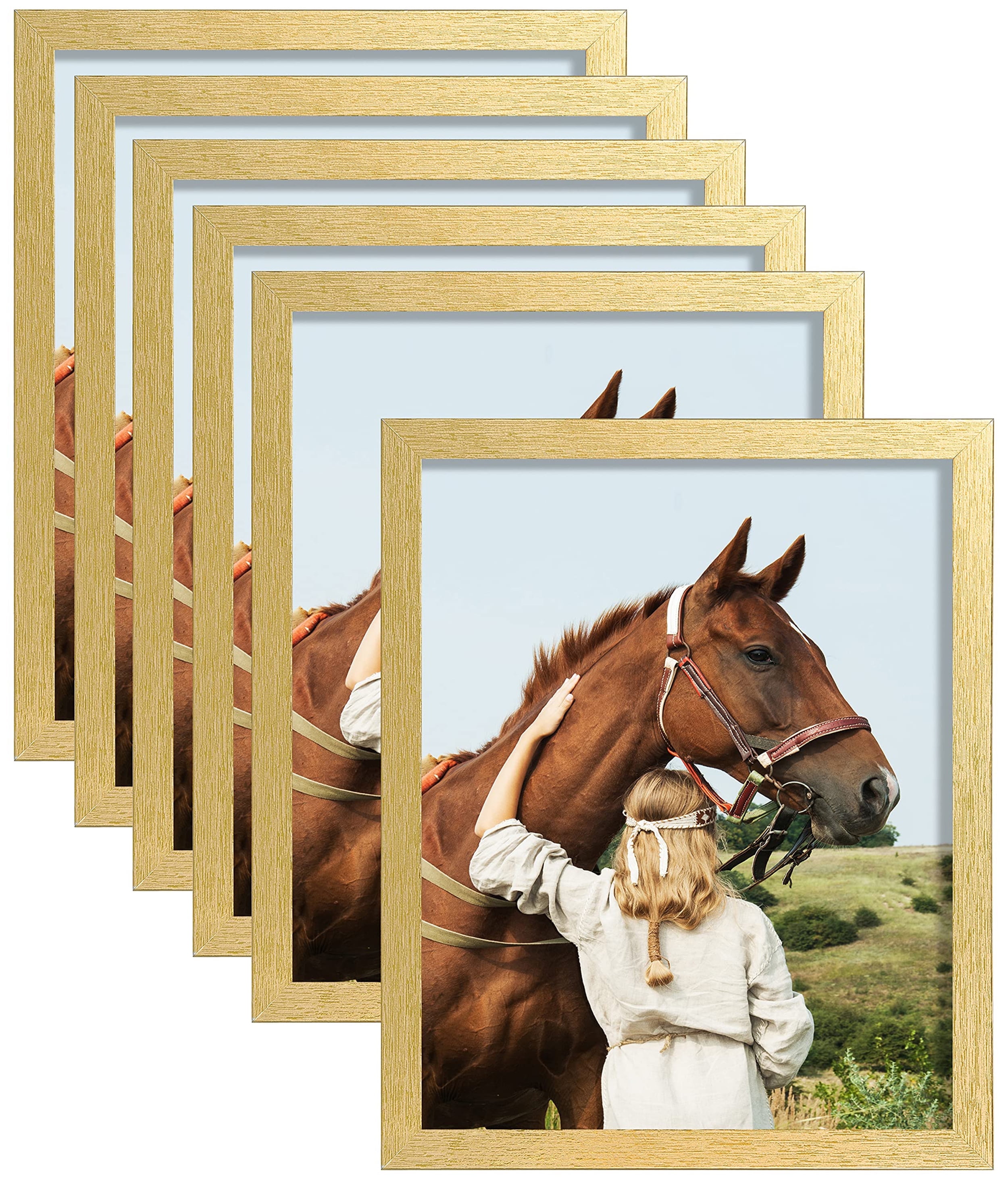 ELSKER&HOME 8x10 Picture Frame 6 Pack - Multi Gold Collage Photo Frame Set