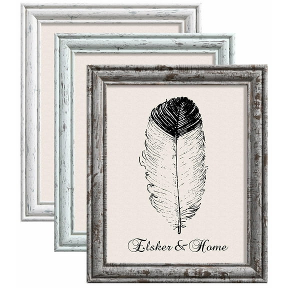 ELSKER&HOME 8x10 Picture Frame Set of 3, Rustic Farmhouse Distressed Retro Style Photo Frame Colorful