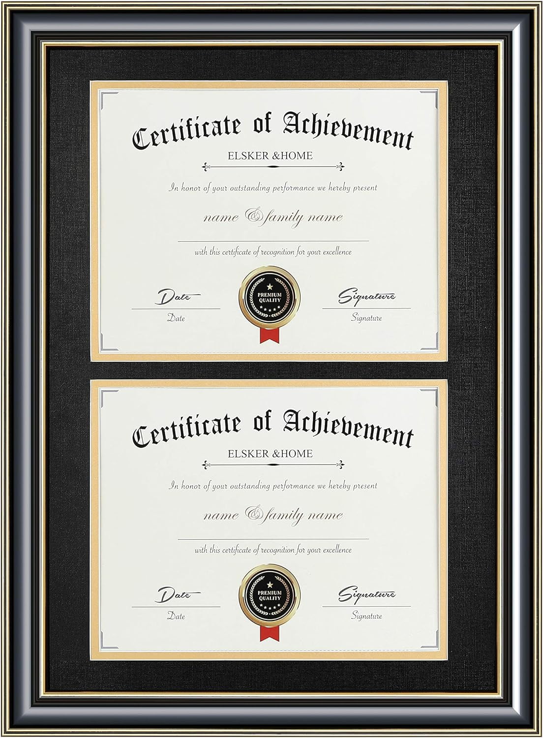 ELSKER&HOME Double Diploma Frame WoodMade for Certificates&Diploma for