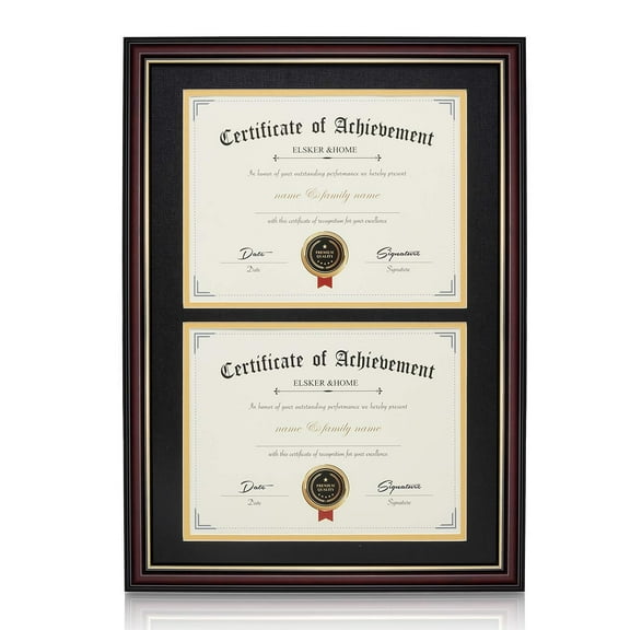ELSKER&HOME Double Document Frame for Certificates&Diploma for Two 8.5x11 Inch with Mat or 14x20 Inch Without Mat