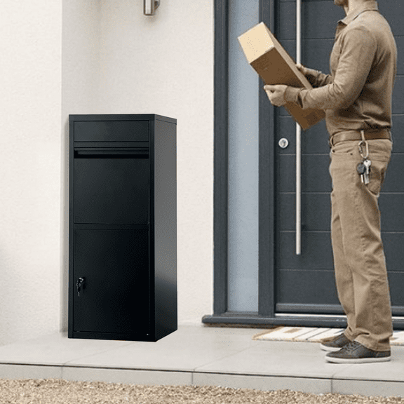 ELTFROH Package Delivery Box for Outside Cold-Rolled Steel Delivery cabinet for Packages & Mails Anti-Theft Lockable Large Mailbox for Porch House Curbside