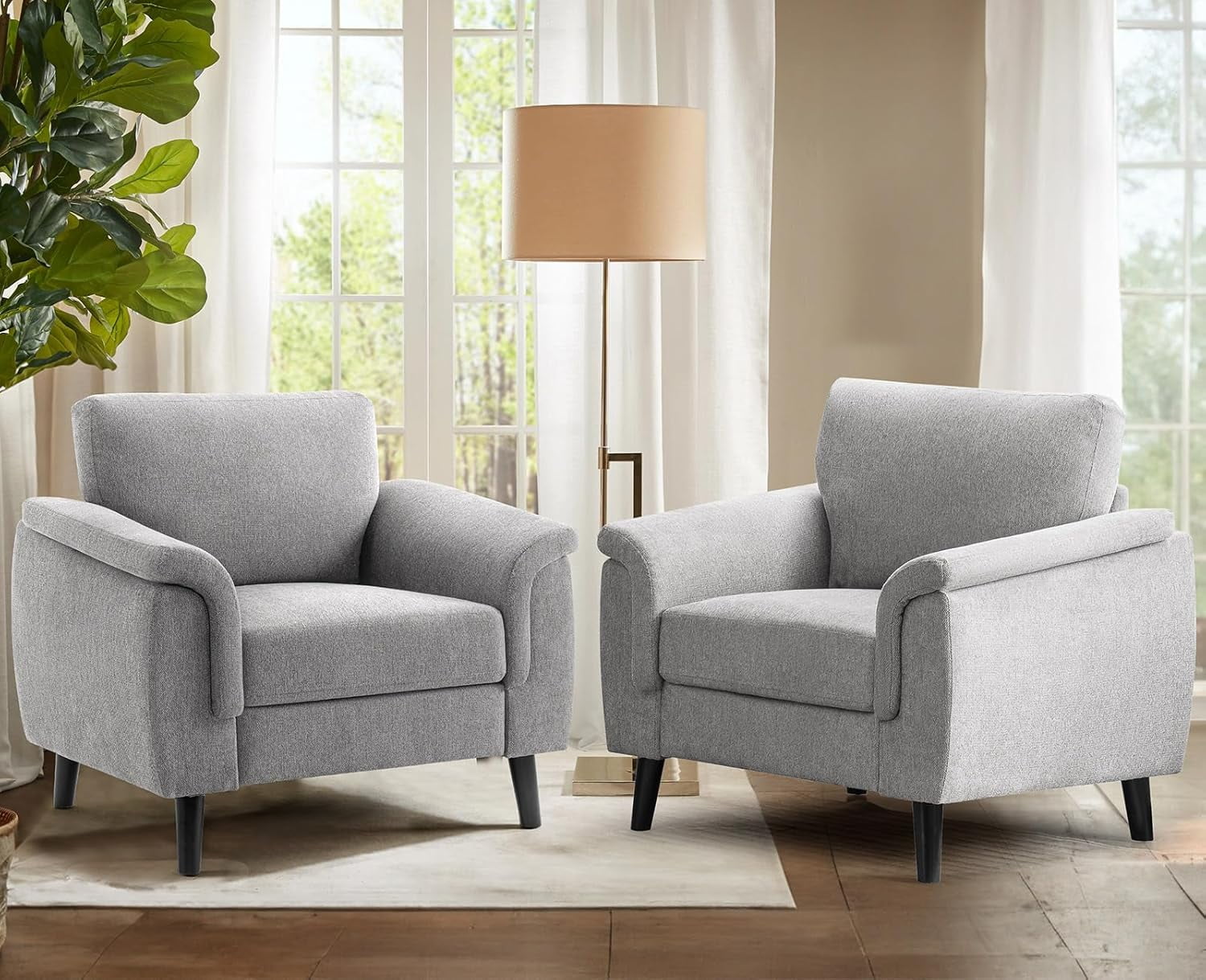 ELUCHANG Oversized Accent Chair, CloudLike Chenille Fabric Mid Century