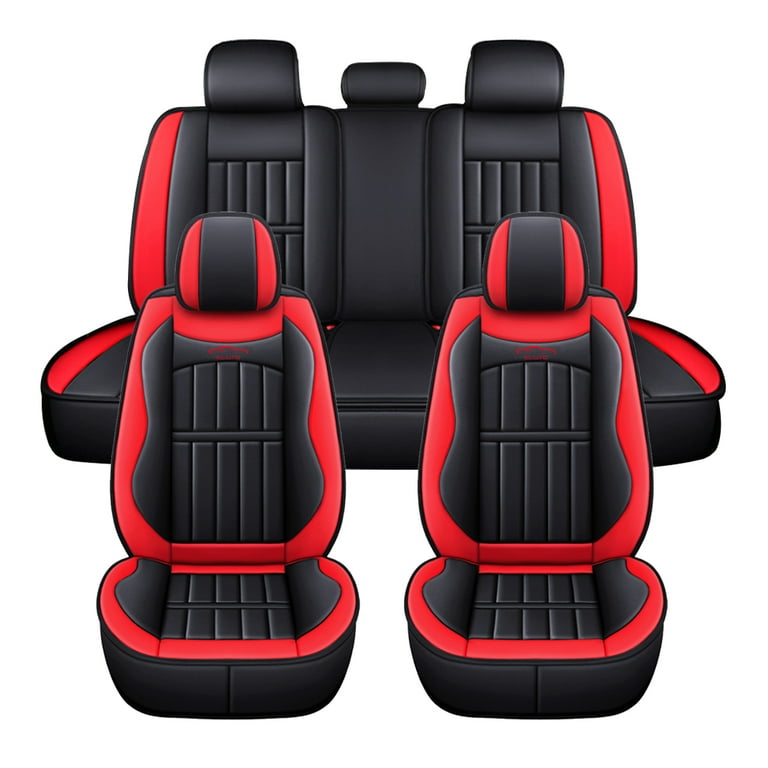 Car seat covers in red. Universal protective covers for 5 car