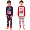 thumbnail image 1 of ELUTONG Boy's Christmas Pajamas，2 Sets of Kids' Cotton Long Sleeve Sleepwear with Santa Claus、Car and Astronaut for Boys Girls 2-12T, 1 of 7