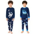 thumbnail image 1 of ELUTONG Boy's Christmas Pajamas，2 Sets of Kids' Cotton Long Sleeve Sleepwear with Santa Claus、Car and Astronaut for Boys Girls 2-12T, 1 of 5