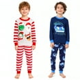 thumbnail image 1 of ELUTONG Boy's Christmas Pajamas，2 Sets of Kids' Cotton Long Sleeve Sleepwear with Santa Claus、Car and Astronaut for Boys Girls 2-12T, 1 of 7
