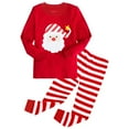 thumbnail image 1 of ELUTONG Girl's Christmas Pajamas，Kids Long Sleeve Santa Claus and Reindeer Sleepwear Sets for 2-12T, 1 of 7
