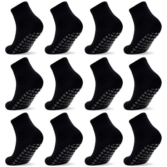 ELUTONG Toddler Socks, 12 Pack Boys Girls Non Slip Socks with Grippers for Kids Age 1-7