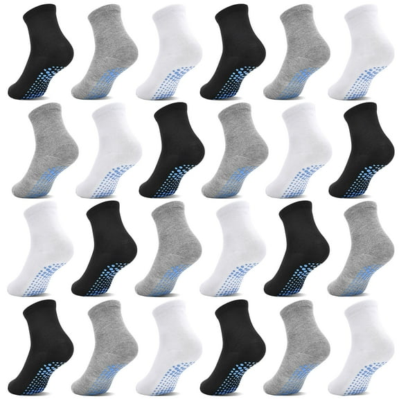 ELUTONG Toddler Socks Anti Skid with Grips Non Slip Crew Socks Boys Girls 12/24 Pairs Baby Kids Children 1-7 Years
