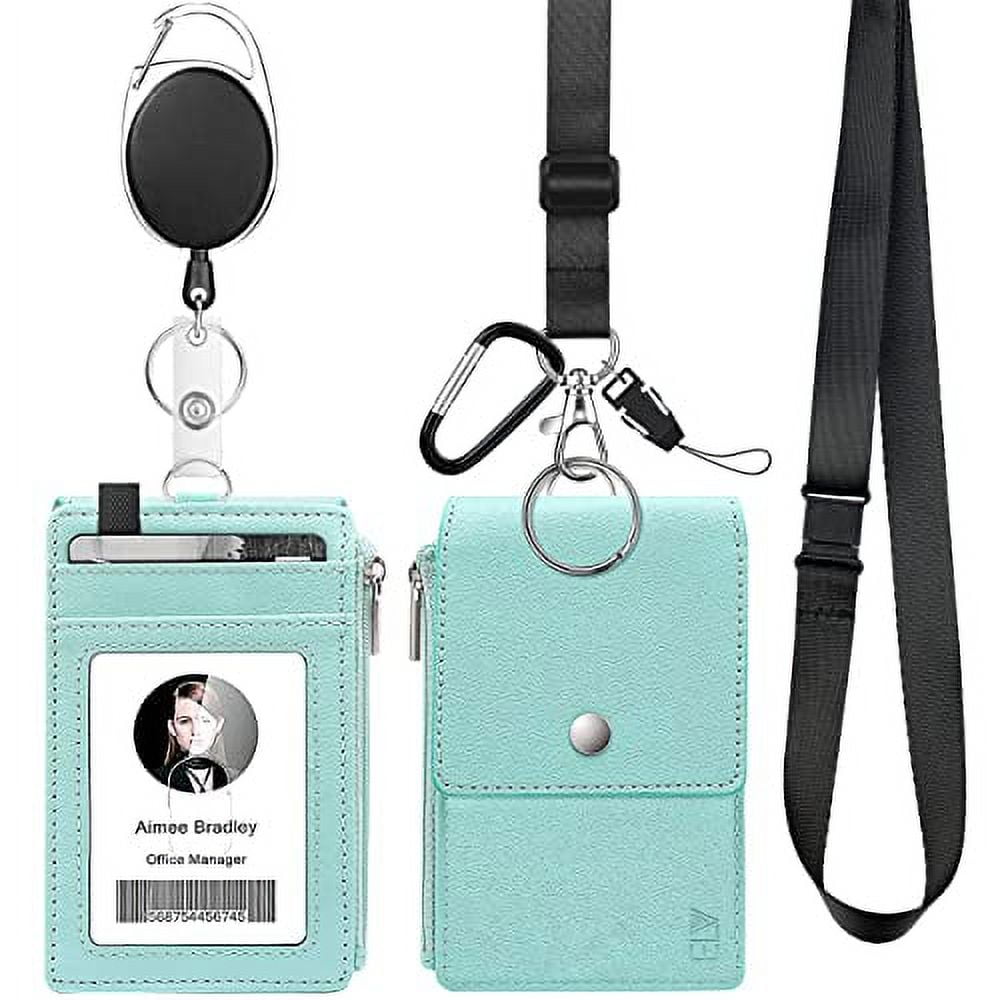 ELV Badge Holder, ID .. Badge Card Holder Wallet .. with 5 Card Slots