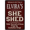 thumbnail image 1 of ELVIRA'S She Shed Red Sign Lady Cave 8 x 12 High Gloss Metal 208120088463, 1 of 1