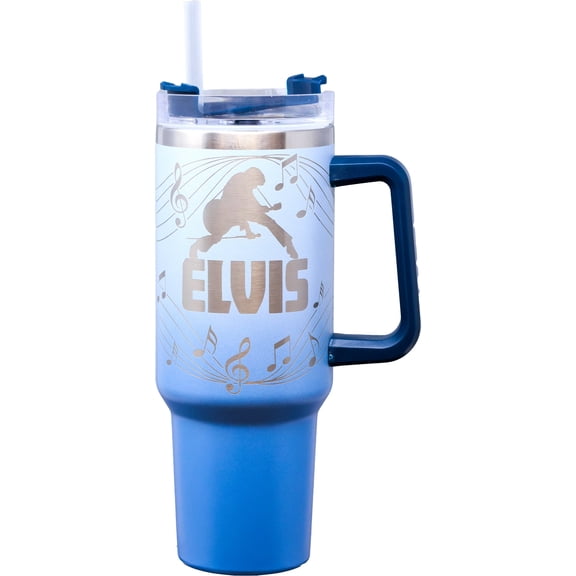 Spoontiques Elvis Presley 40oz Etched Stainless Steel Travel Mug