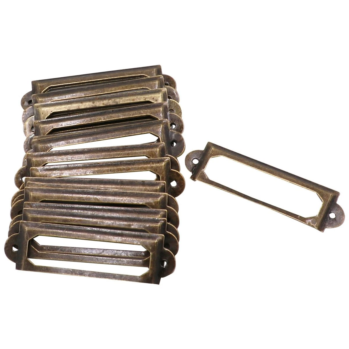 ELVY- 30 Pcs Metal Office Library File Drawer Tag Label Holder For ...