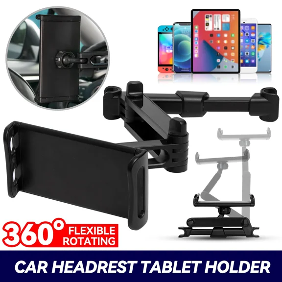ELVY- 360 Car Headrest Holder - Car Back Seat Headrest For Tablet Phone Mount Stand