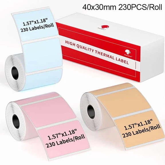 ELVY- 40X30Mm 3 Roll Self-Adhesive Thermal Label Sticker Paper For Phomemo M110 M220