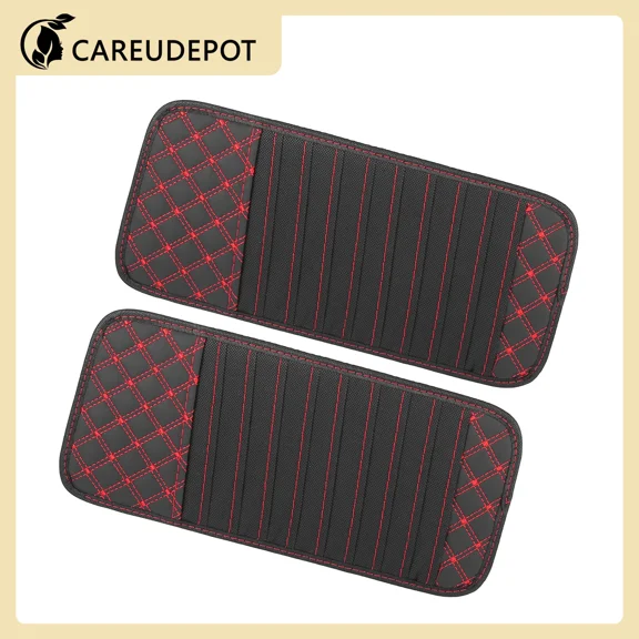 ELVY - Car Cd Visor Storage Cases Vehicle Sun Visor Organizer Black Red Item Of 2
