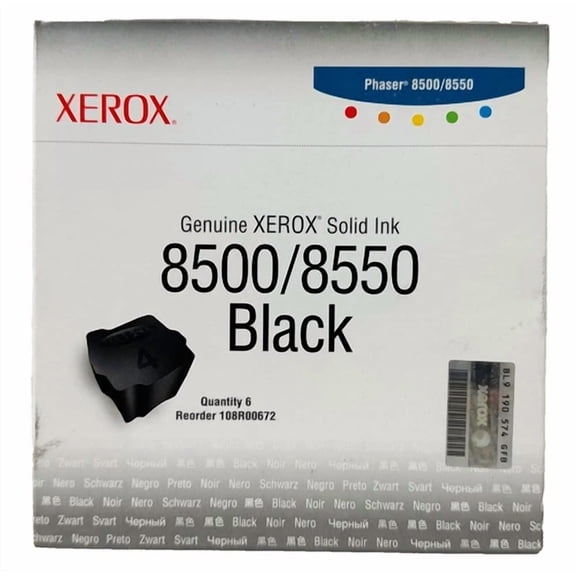 ELVY- Genuine Xerox Phaser 8500 8550 Black Solid Ink 108R00672