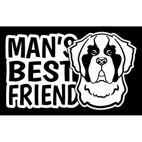 ELVY- Man'S Best Friend St Bernard Dog Decal Sticker Car Truck Window Tablet Laptop