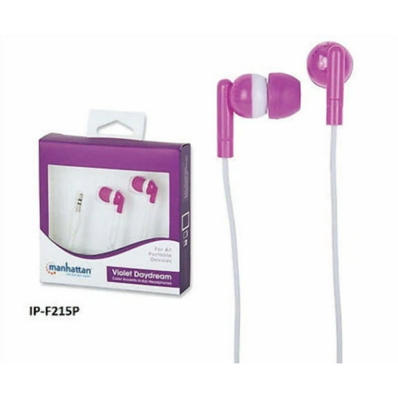 ELVY- Manhattan In-Ear 3.5Mm Full-Stereo Color Accents Headphones, Violet 178280