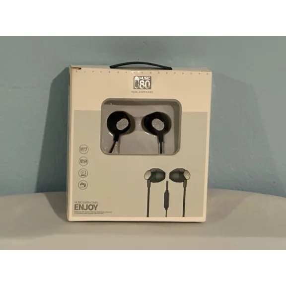 ELVY- Music 180 Vilisic Earphones Black Wired In-Ear Headphones For Mp3 Players & More