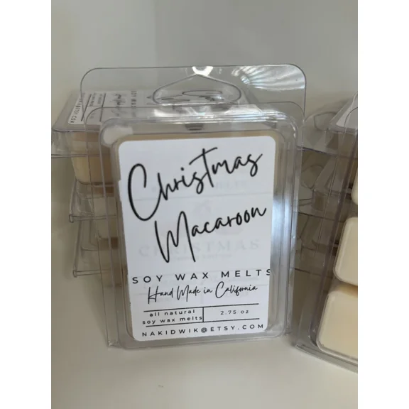 ELVY- Natural Soy Wax Melts 2.75 Oz- Christmas Macaroon - Free 1St Class Shipping
