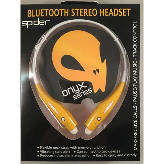 ELVY- Spider Bluetooth Wireless Neckband Earphone Amazing Sound Quality Earbuds Yellow