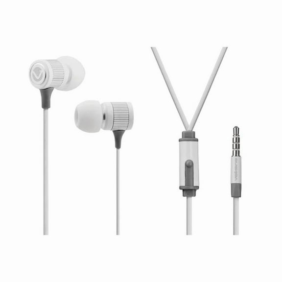 ELVY- Volkano Metallic Series Earphones (White/Silver)