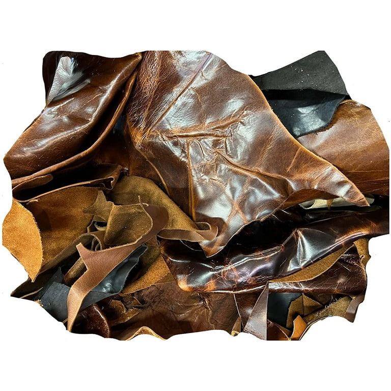 1LB Full Grain Veg Tan Cow Leather Scraps