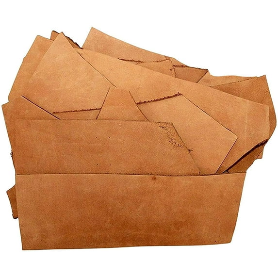 ELW 4-6 oz. 1.8-2.4mm Thickness, 10 LB Vegetable Tanned Leather Scraps, Tobacco Brown, Cowhide Remnants Full Grain Leather for Tooling, Holsters, Knife Sheath, Carving, Embossing, Stamping
