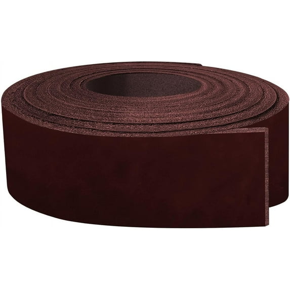 ELW 5-6 oz 2-2.4mm Nappa Oil Tanned & Waxy Finish Leather Belt Grade Straps  Size: 8"x72" 20.32x183cm  Red Brown Color  Full Grain Craftsman A/B Grade Natural Cowhide, DIY, Crafting, Strips
